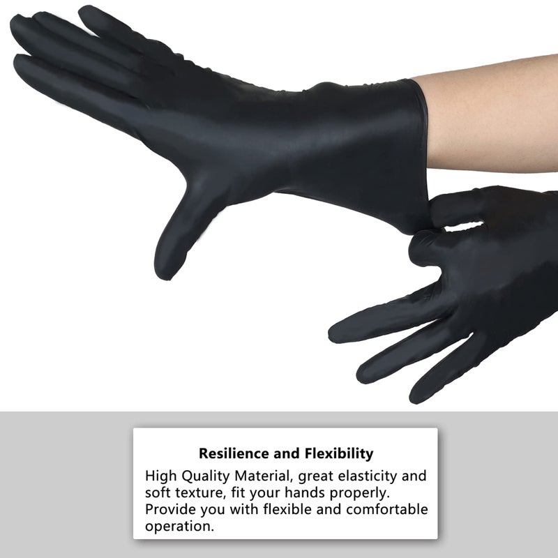 akgk Nitrile Gloves, 100 Pcs Disposable Black Nitrile Gloves 4 Mil Small, Cleaning Gloves for Cooking, Household & More, Powder-Free, Latex-Free - Image 3